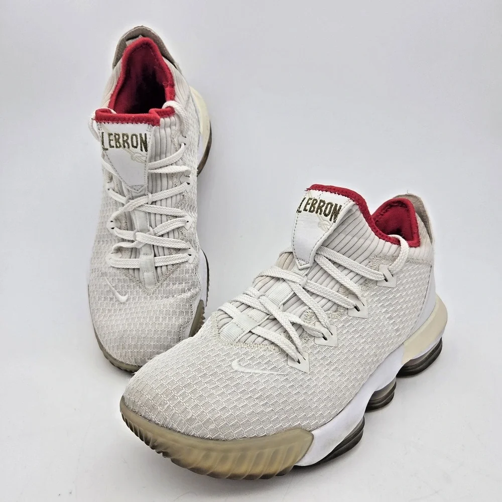 Nike LeBron James 16 Low Draft Night White Ice Gold Shoes Size 10 US CI2668-100